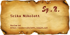 Szika Nikolett névjegykártya